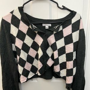 croft&barrow cropped button up sweater